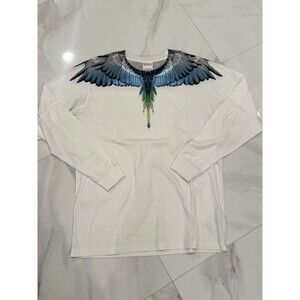Marcelo Burlon Long sleeve shirt w/Wing Design Large Crew Neck white